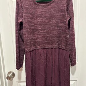 LOGO by Lori Goldstein Maroon Tunic Top